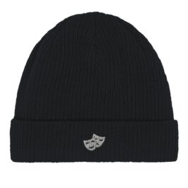 Organic Cotton Beanie Black |  gestickt Notfalldarstellung-ML