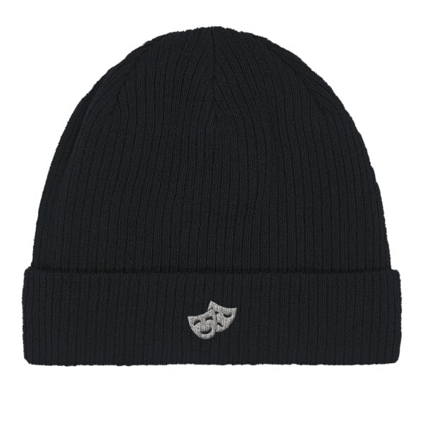 Organic Cotton Beanie Black |  gestickt Notfalldarstellung-ML